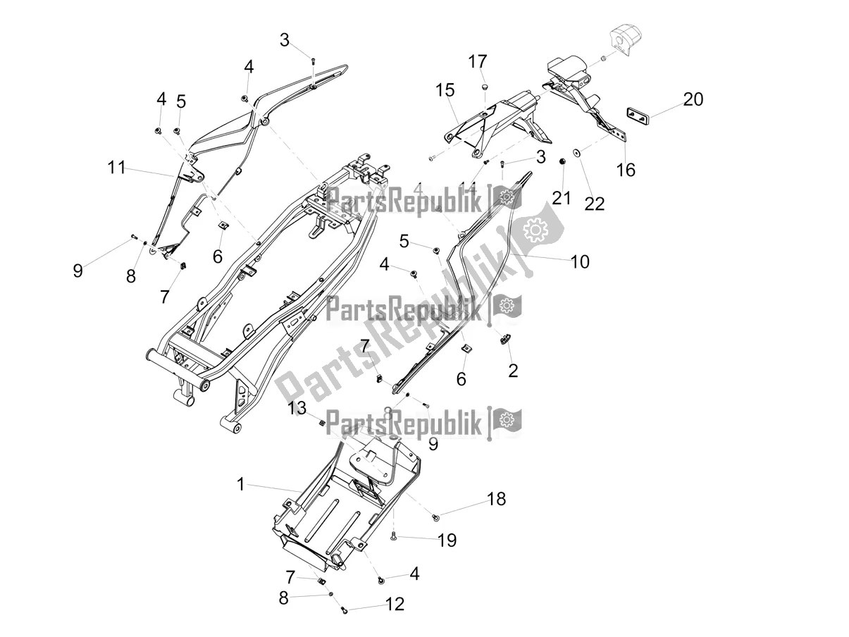 All parts for the Rear Body of the Aprilia RS4 50 2T 2018