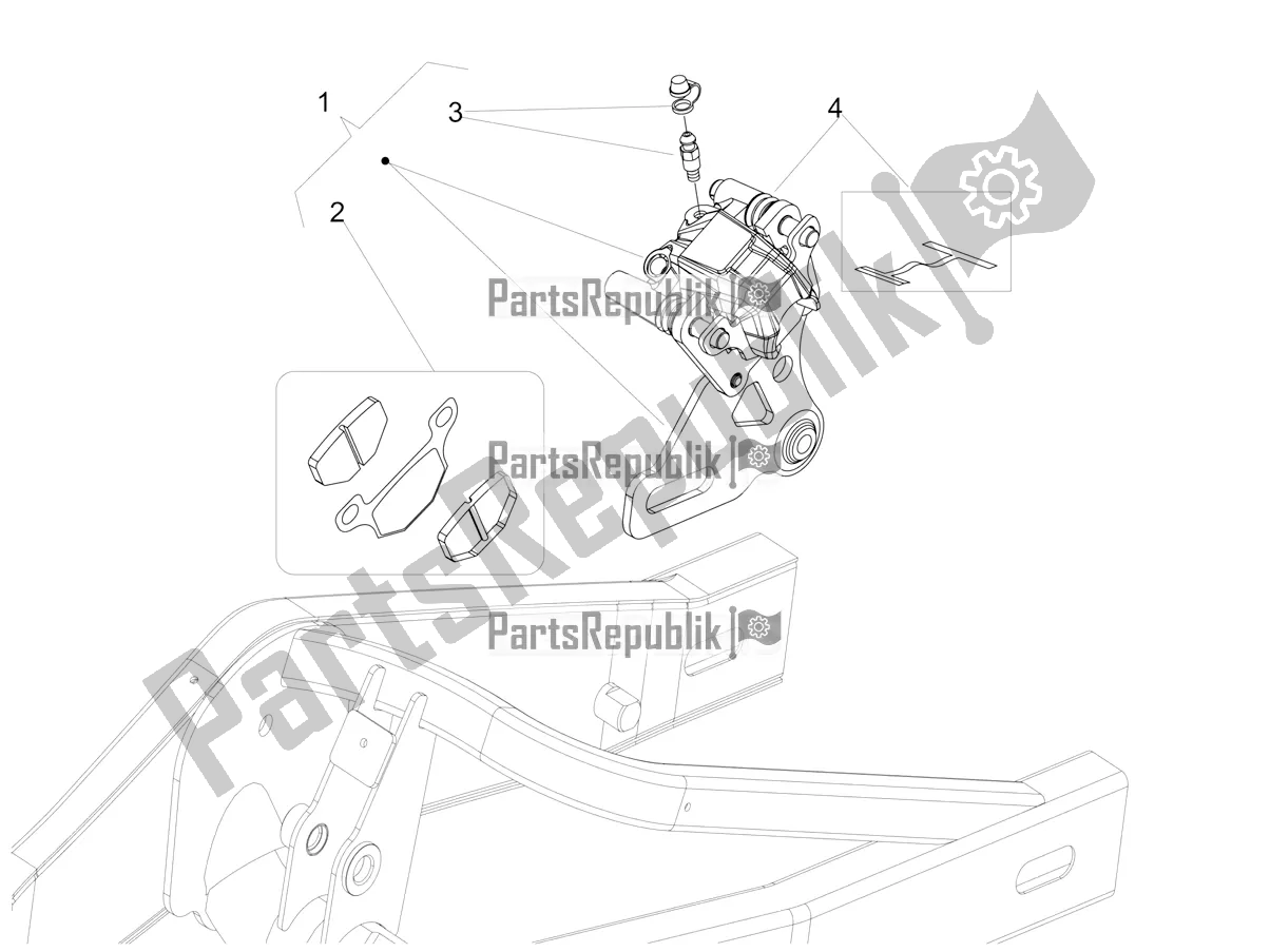 Todas as partes de Pinça De Freio Traseiro do Aprilia RS4 50 2T 2018