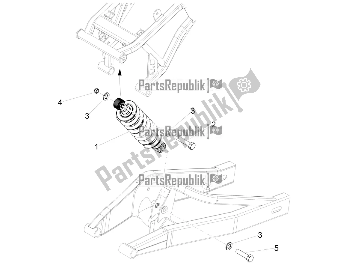 All parts for the Shock Absorber of the Aprilia RS4 50 2T 2018