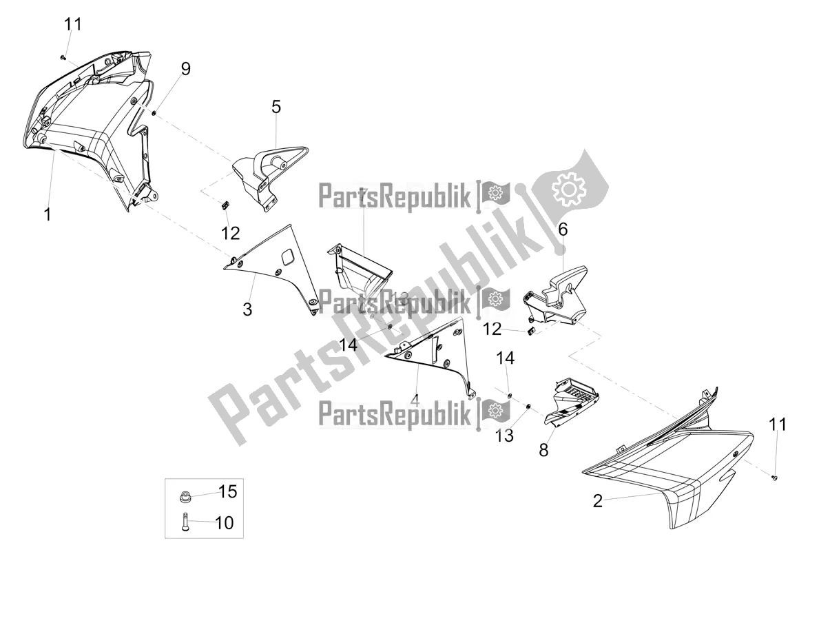 All parts for the Side Fairing of the Aprilia RS4 50 2T 2018