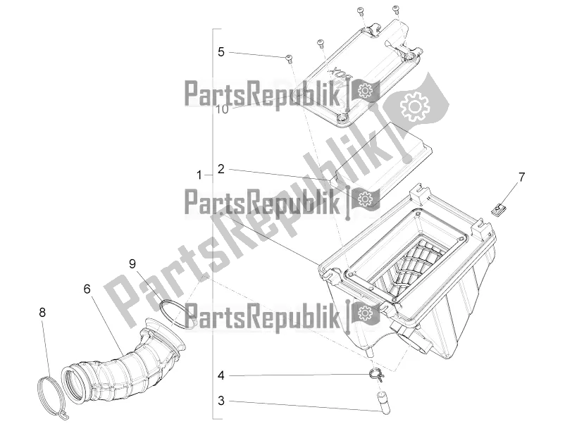All parts for the Air Box of the Aprilia RS4 50 2T 2019