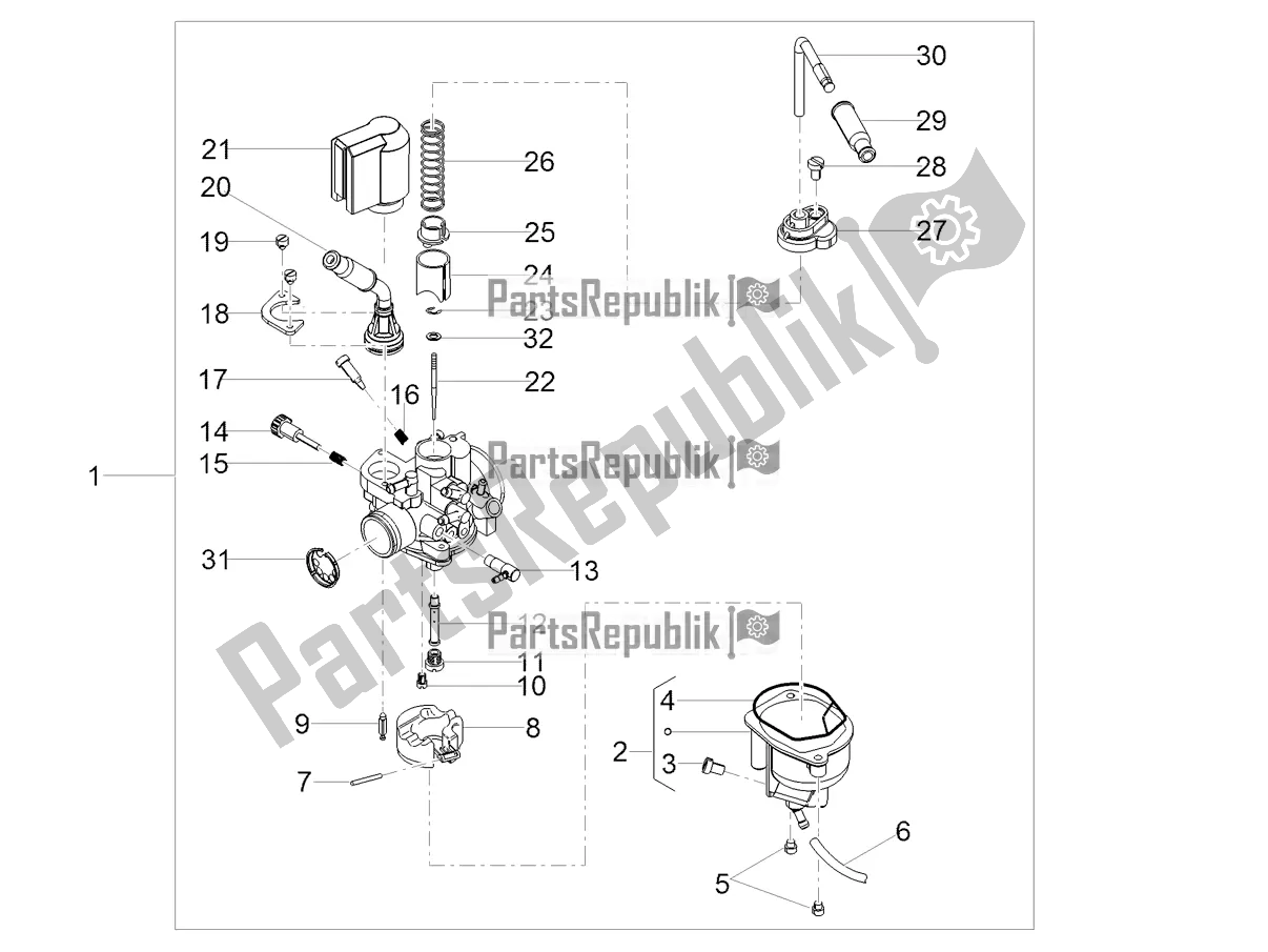 Tutte le parti per il Carburatore del Aprilia RS4 50 2T 2019