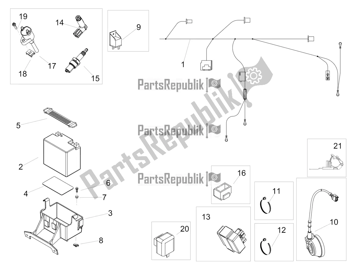 Tutte le parti per il Impianto Elettrico Centrale del Aprilia RS4 50 2T 2019