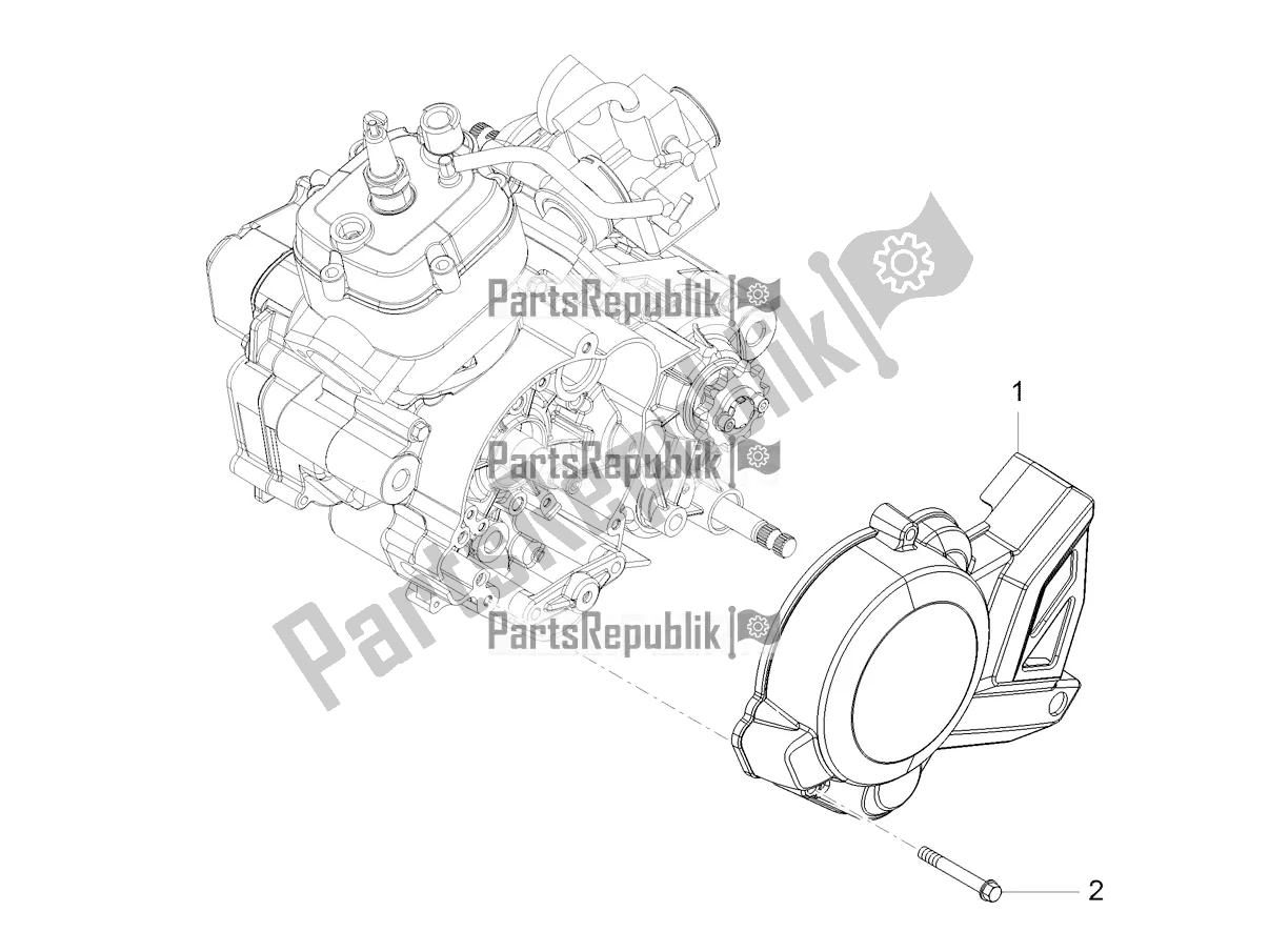 All parts for the Flywheel Cover of the Aprilia RS4 50 2T 2019