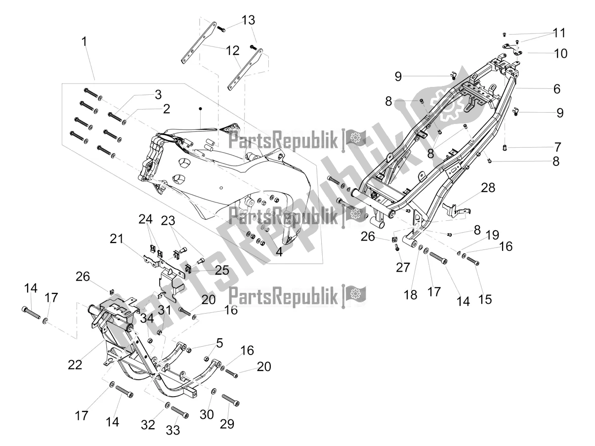 Tutte le parti per il Telaio del Aprilia RS4 50 2T 2019