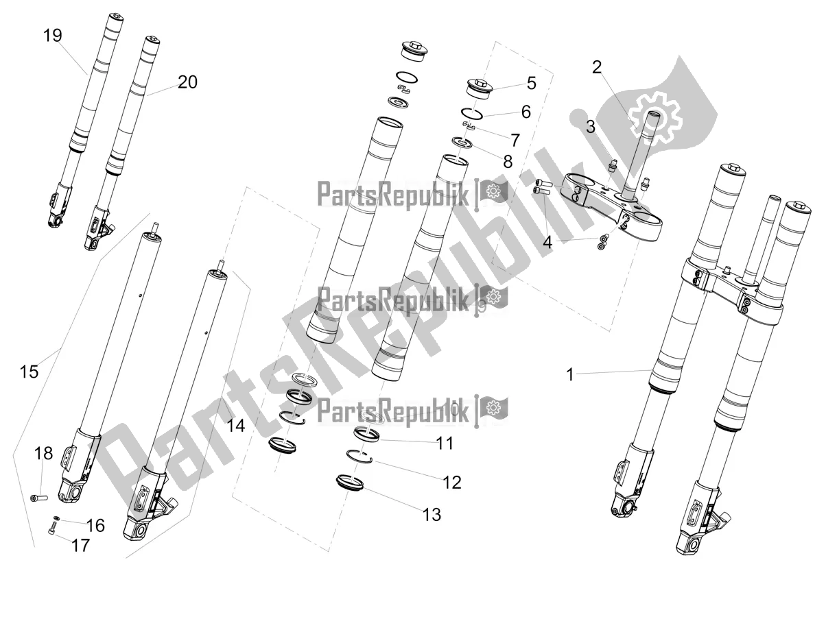 Tutte le parti per il Forcella Anteriore Ming Xing del Aprilia RS4 50 2T 2019