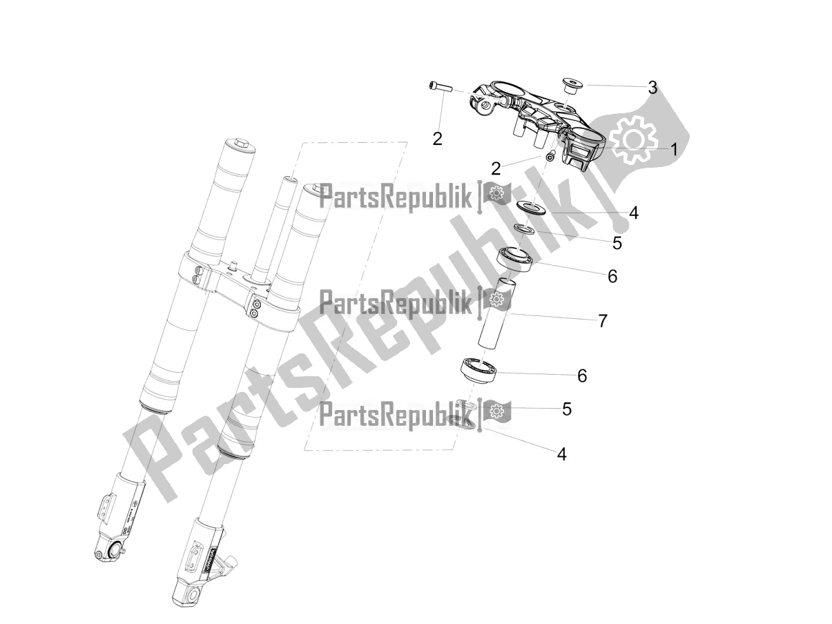 All parts for the Steering of the Aprilia RS4 50 2T 2019
