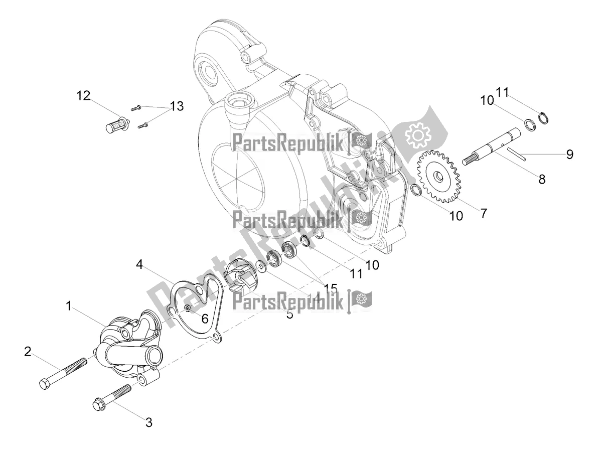 Alle Teile für das Wasserpumpe des Aprilia RS4 50 2T 2019