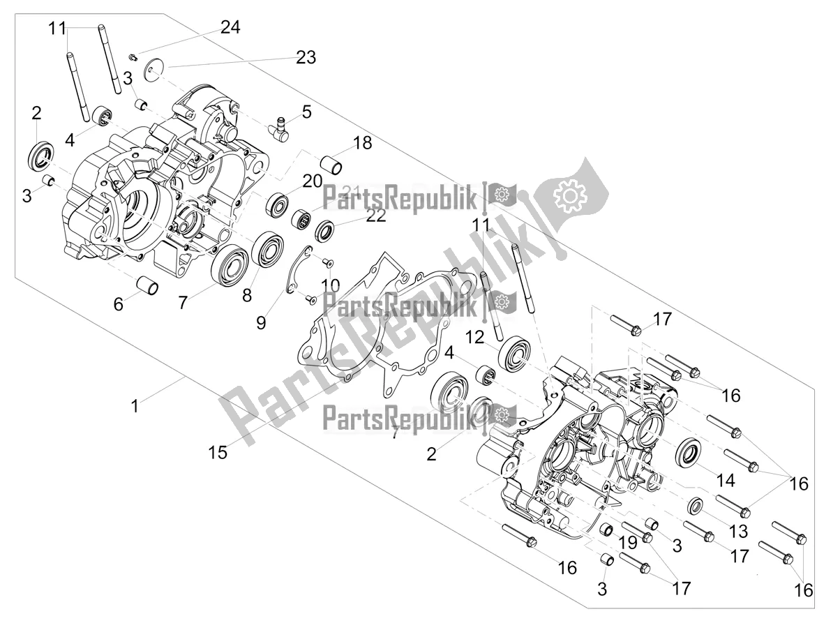 All parts for the Crankcases I of the Aprilia RS4 50 2T 2020