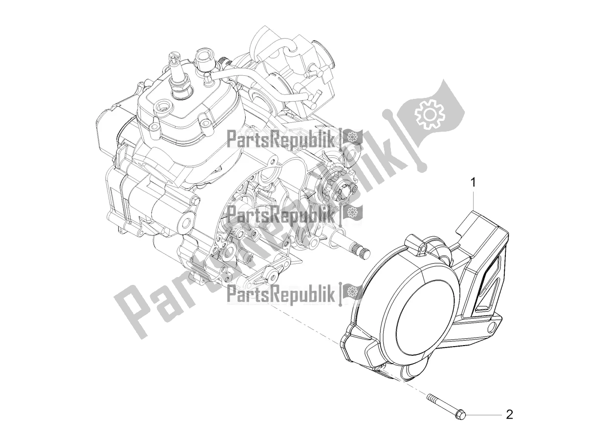 All parts for the Flywheel Cover of the Aprilia RS4 50 2T 2020