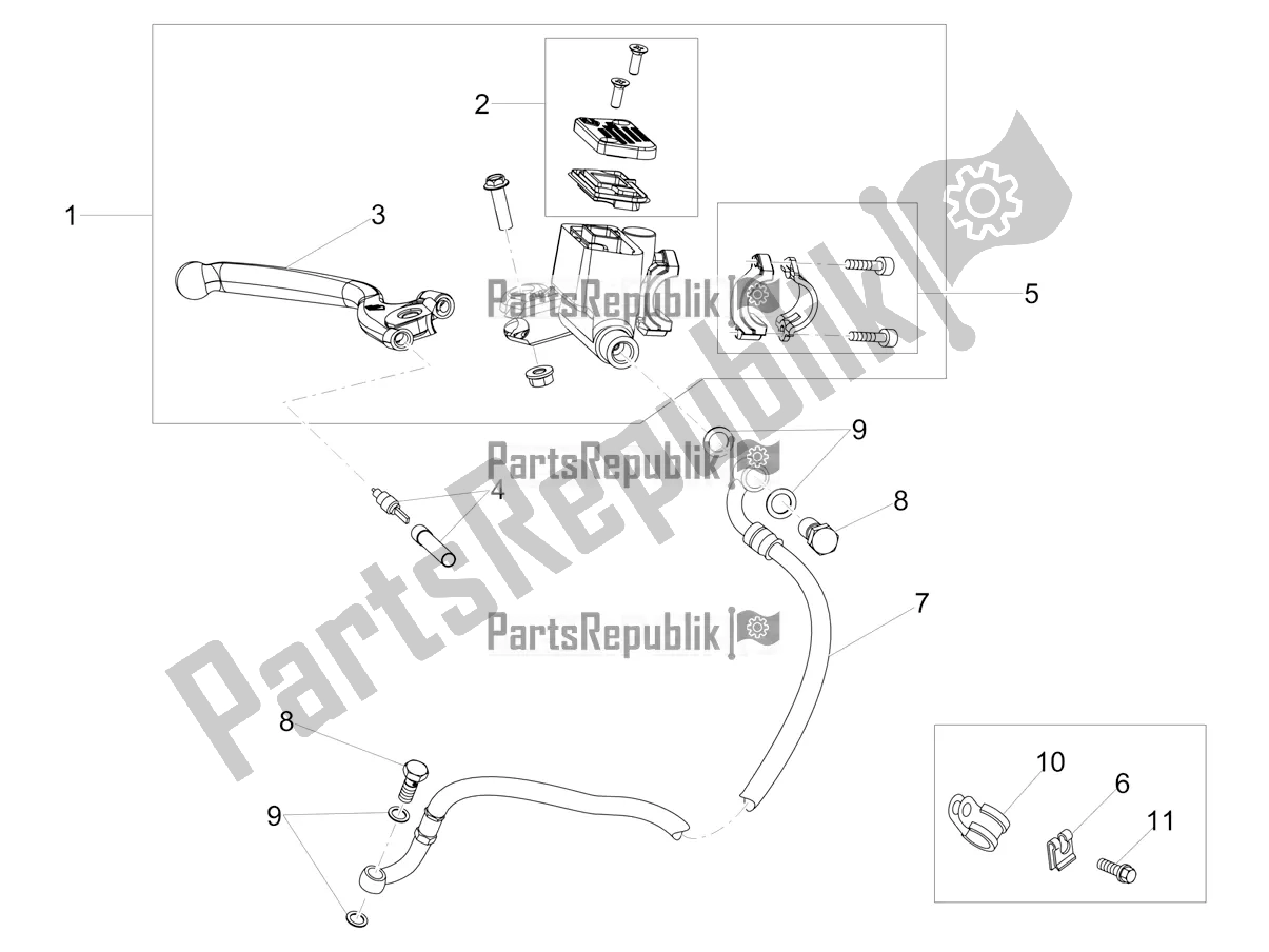 Alle onderdelen voor de Voorste Hoofdcilinder van de Aprilia RS4 50 2T 2020
