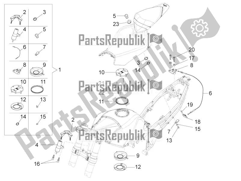 All parts for the Locks of the Aprilia RS4 50 2T 2020