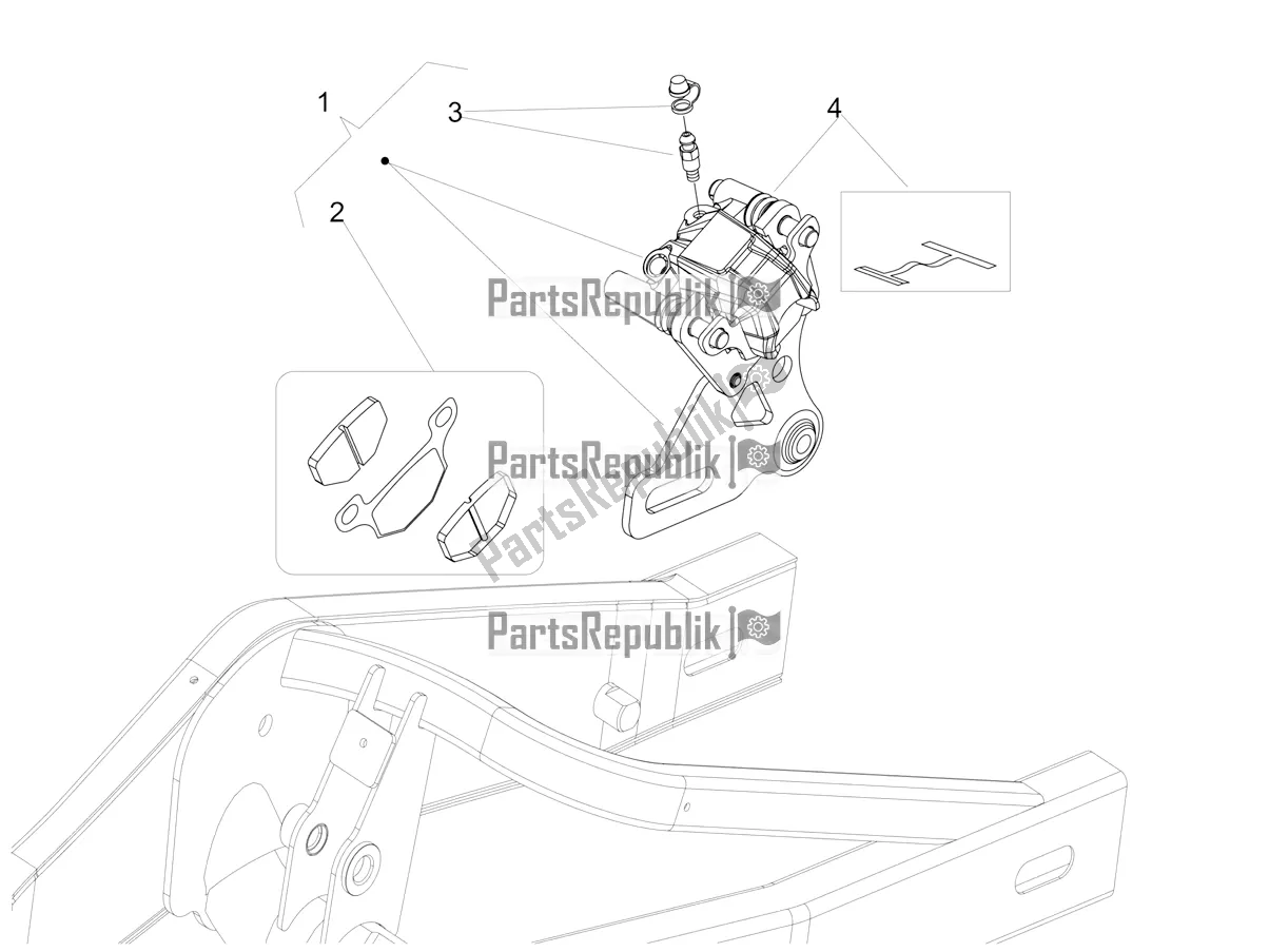 Todas as partes de Pinça De Freio Traseiro do Aprilia RS4 50 2T 2020