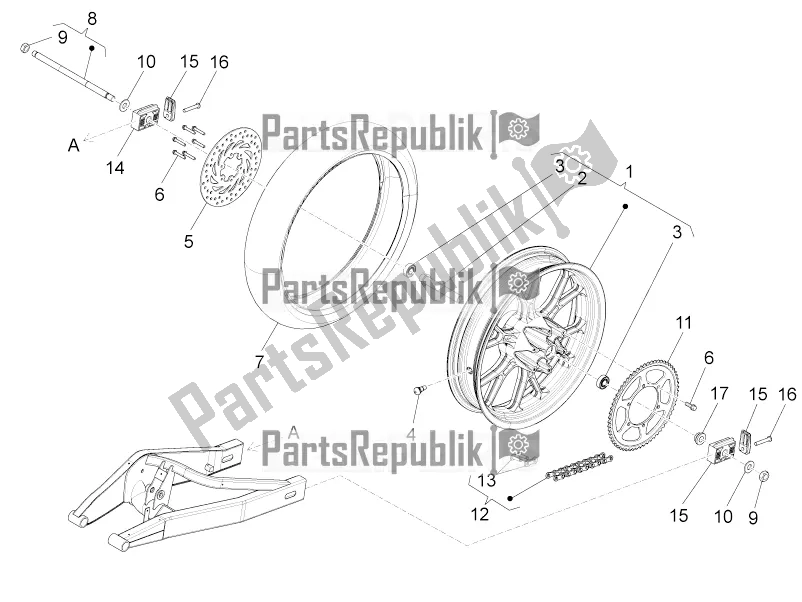 Alle Teile für das Hinterrad des Aprilia RS4 50 2T 2020