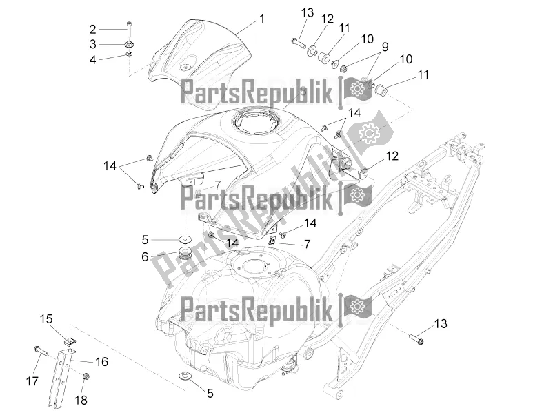 All parts for the Tank Cover of the Aprilia RS4 50 2T 2020