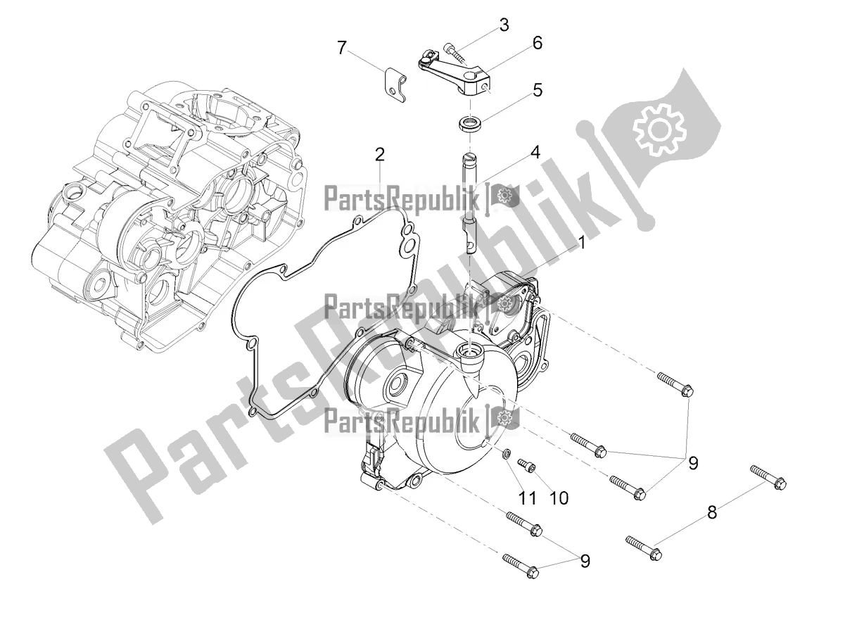 Alle onderdelen voor de Koppelingsdeksel van de Aprilia RS4 50 2T 2021