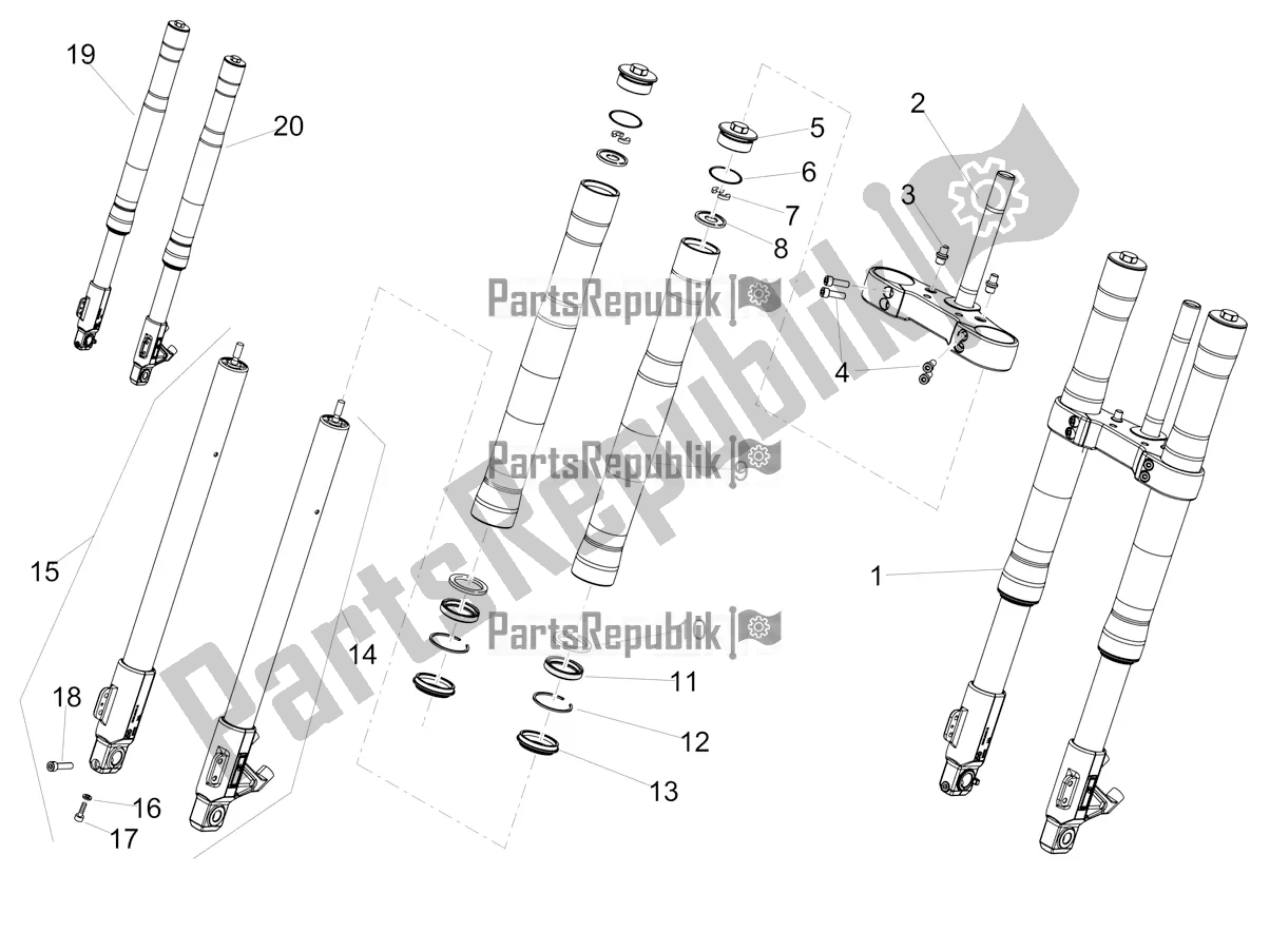 Wszystkie części do Przedni Widelec Ming Xing Aprilia RS4 50 2T 2021