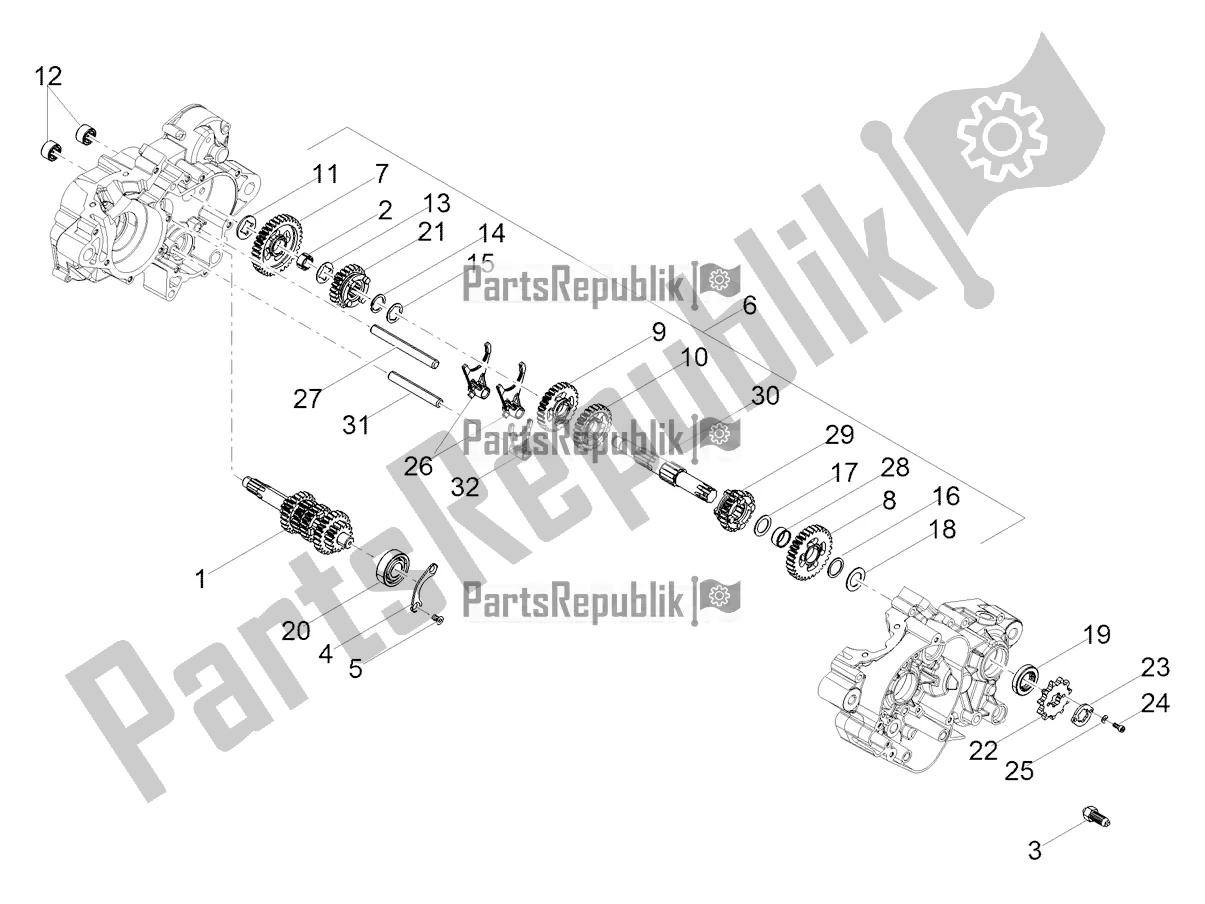 Tutte le parti per il Scatola Ingranaggi - Gruppo Ingranaggi del Aprilia RS4 50 2T 2021