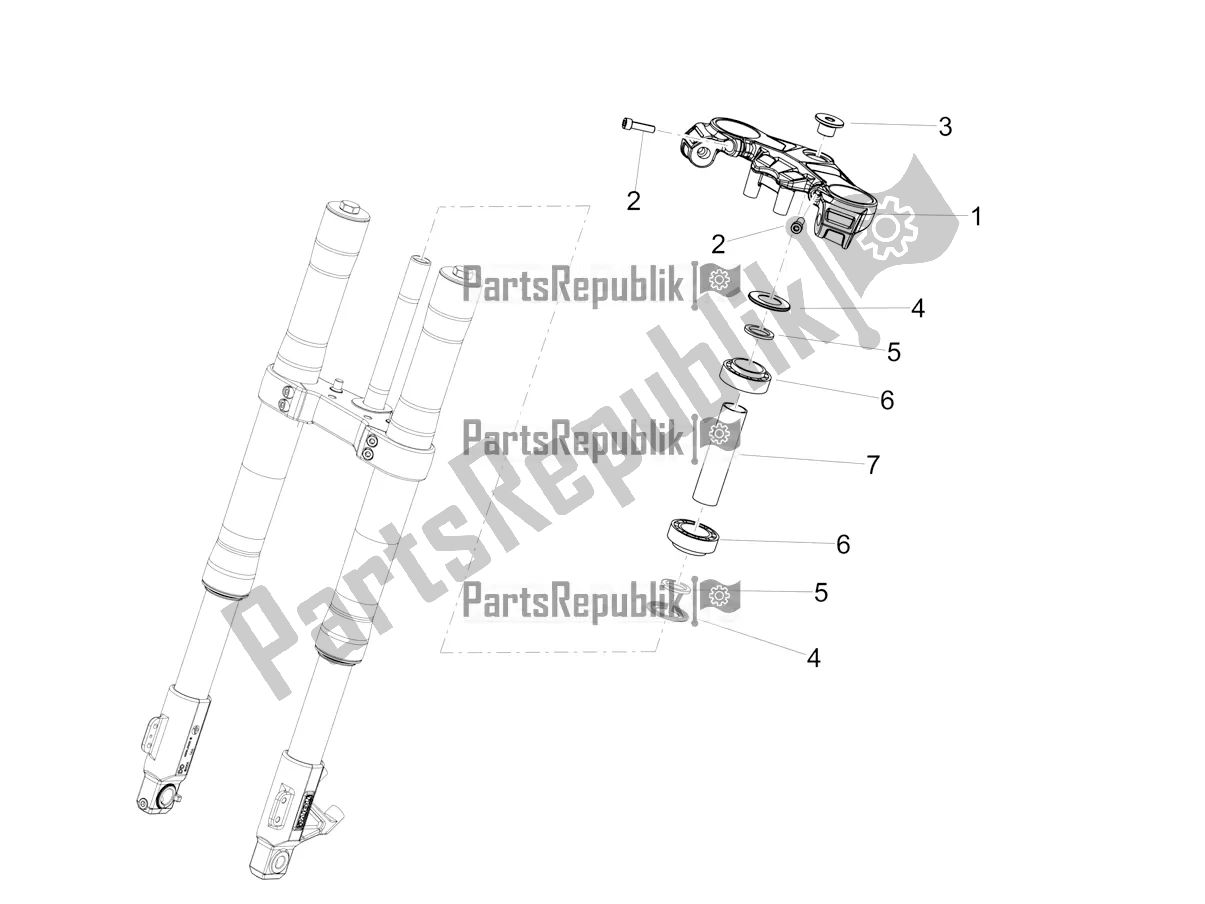 Alle onderdelen voor de Sturen van de Aprilia RS4 50 2T 2021