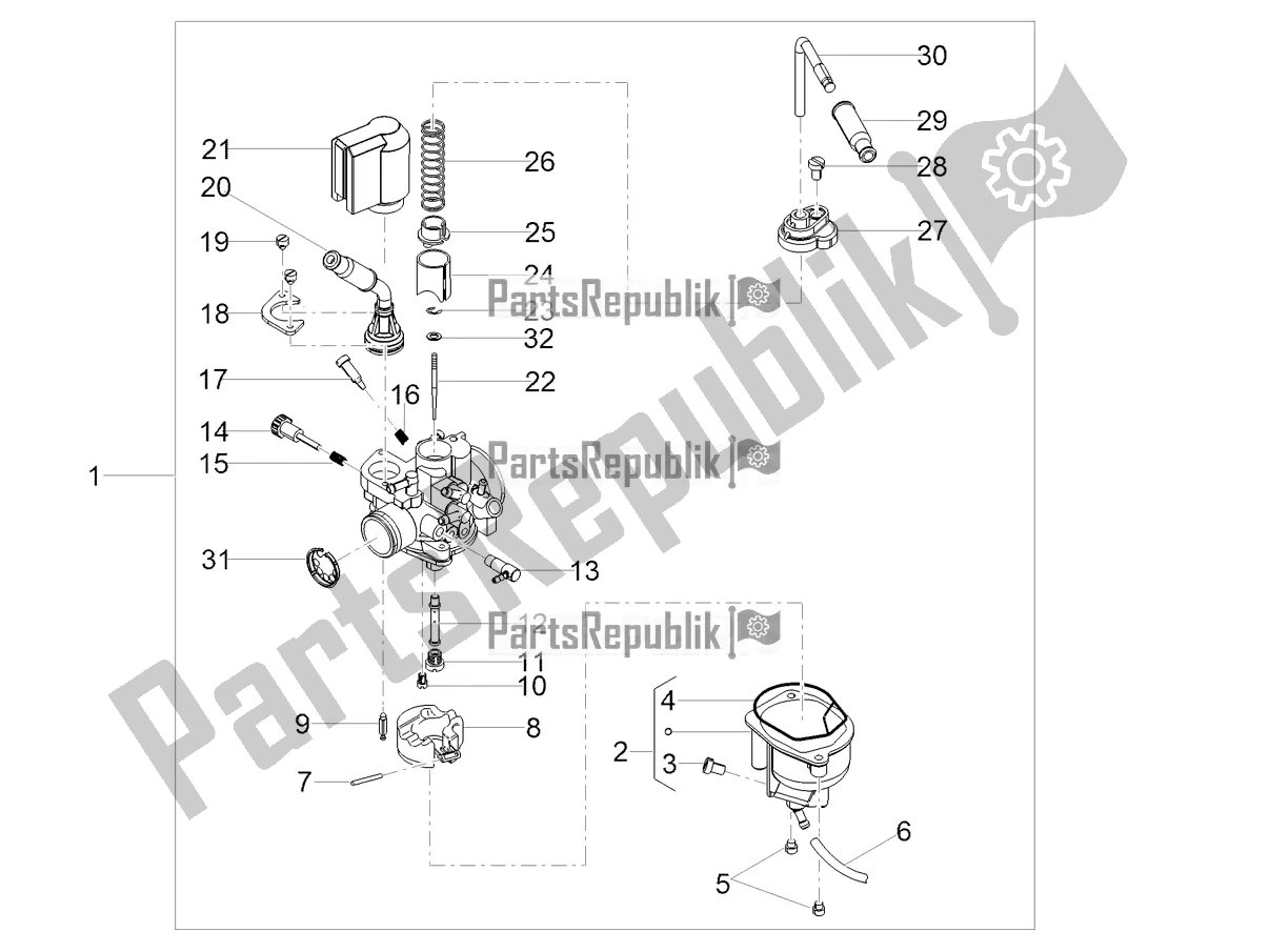 Toutes les pièces pour le Carburateur du Aprilia RS4 50 2T 2022