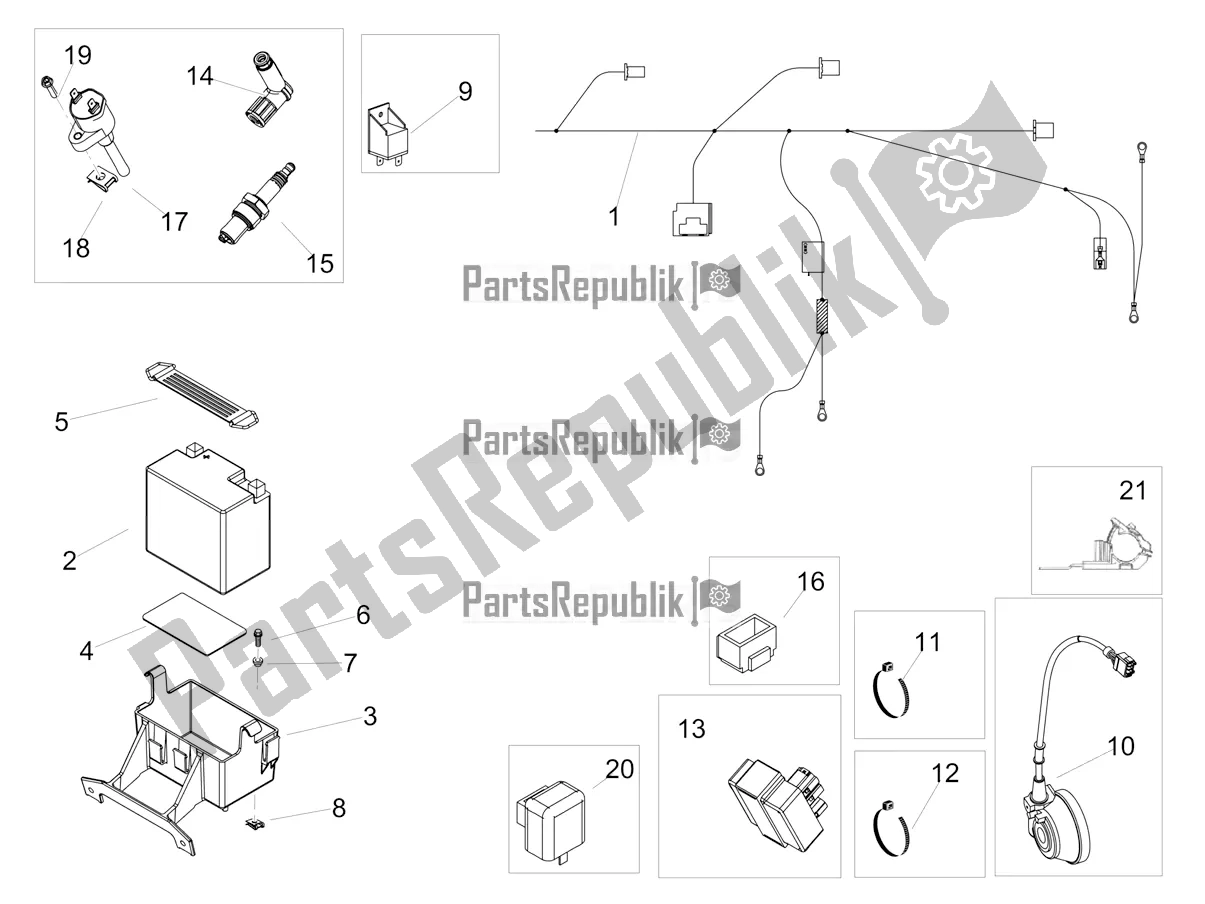 All parts for the Central Electrical System of the Aprilia RS4 50 2T 2022