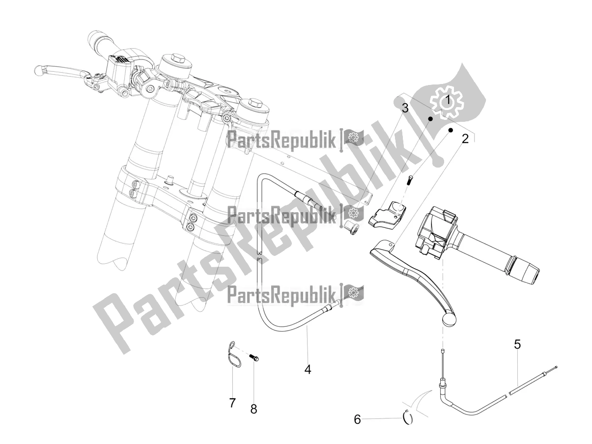 All parts for the Clutch Control of the Aprilia RS4 50 2T 2022