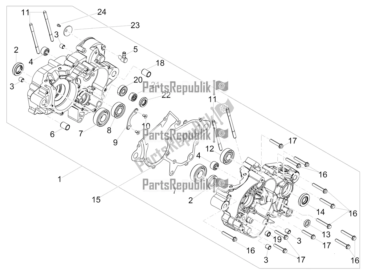 All parts for the Crankcases I of the Aprilia RS4 50 2T 2022