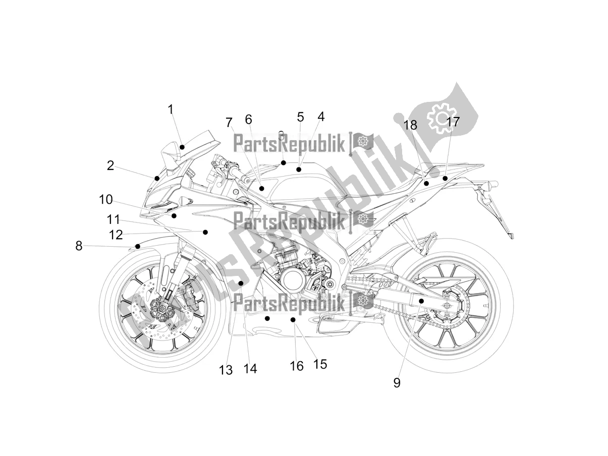 All parts for the Decal of the Aprilia RS4 50 2T 2022