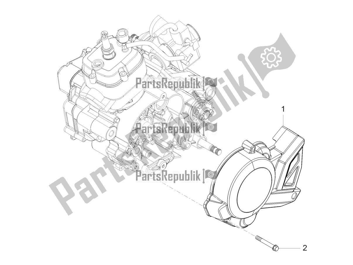 All parts for the Flywheel Cover of the Aprilia RS4 50 2T 2022