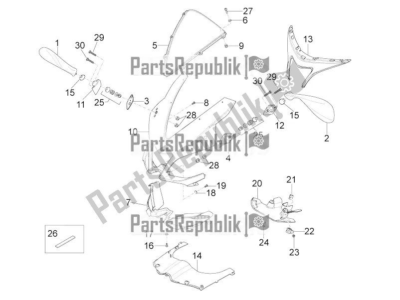 Todas las partes para Carenado Delantero de Aprilia RS4 50 2T 2022