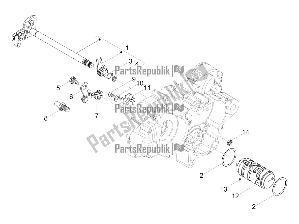 Alle Teile für das Getriebe / Wählhebel / Schaltnocken des Aprilia RS4 50 2T 2022