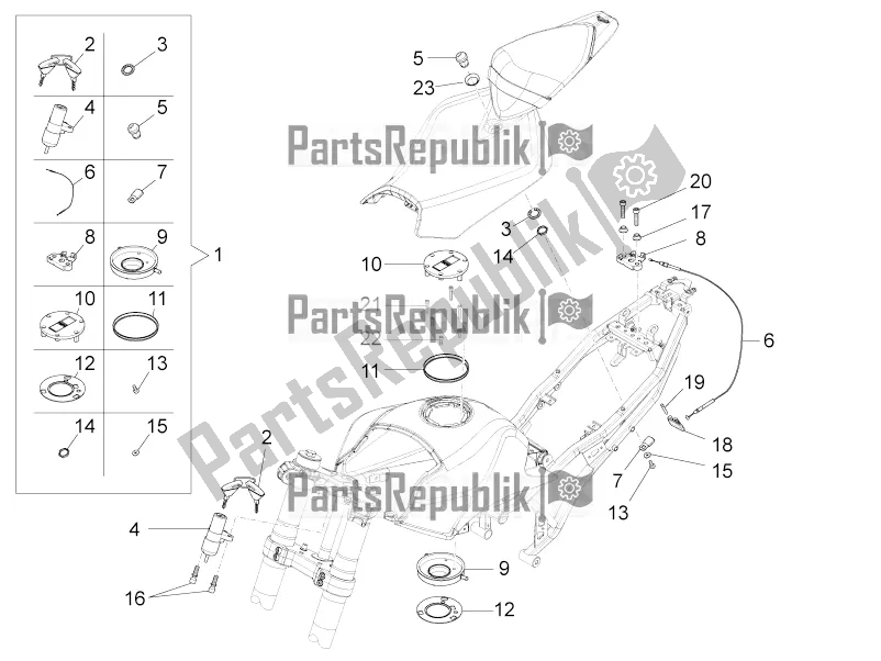 All parts for the Locks of the Aprilia RS4 50 2T 2022
