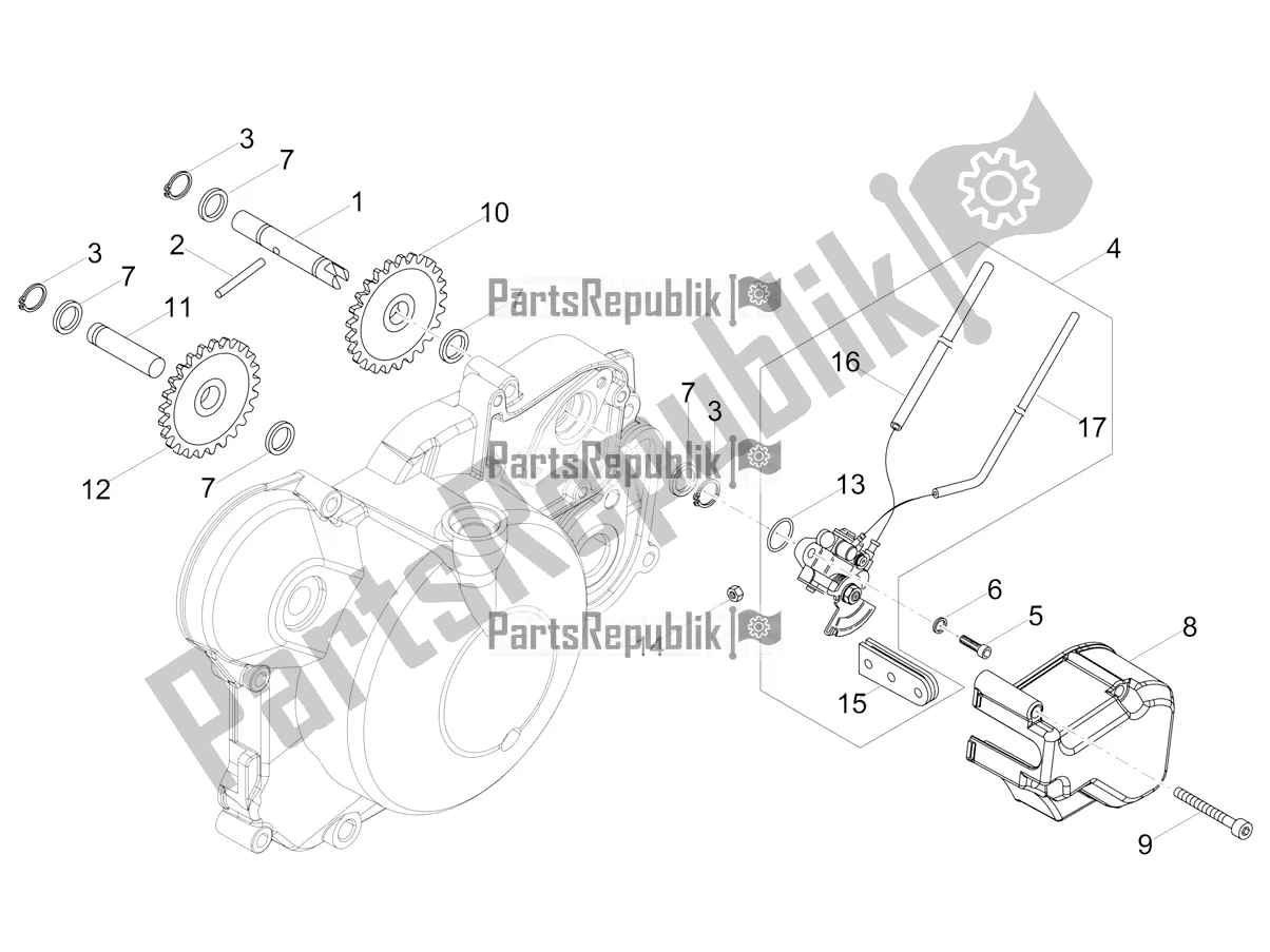All parts for the Oil Pump of the Aprilia RS4 50 2T 2022