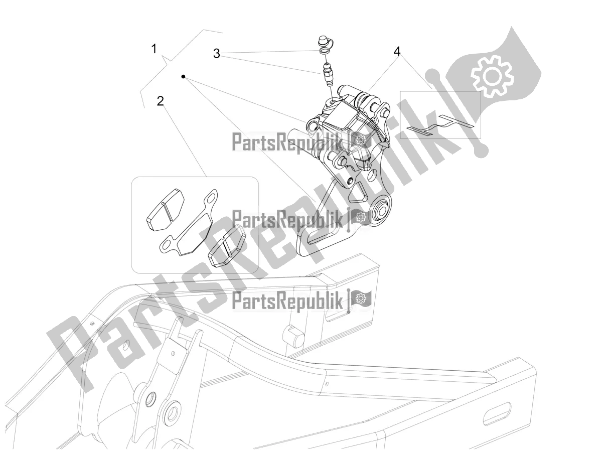 Todas as partes de Pinça De Freio Traseiro do Aprilia RS4 50 2T 2022