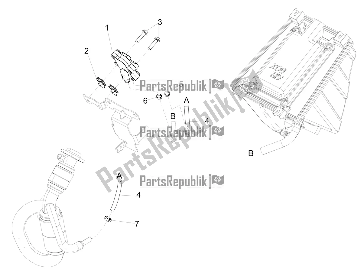 All parts for the Secondary Air of the Aprilia RS4 50 2T 2022