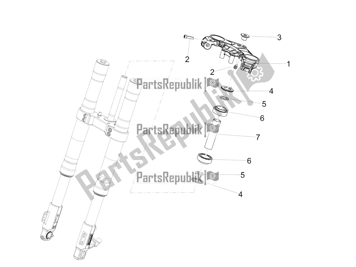 All parts for the Steering of the Aprilia RS4 50 2T 2022