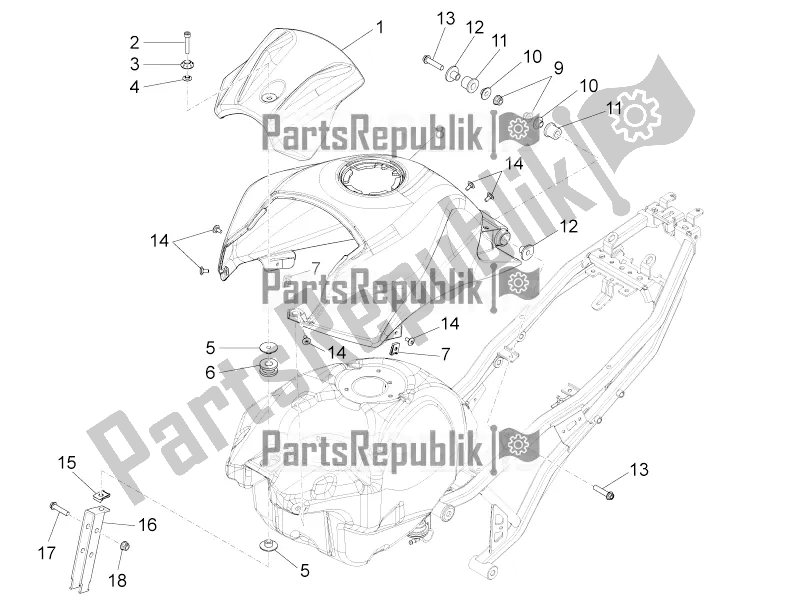 All parts for the Tank Cover of the Aprilia RS4 50 2T 2022