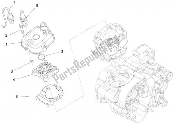 Todas as partes de Cilinderkopdeksel do Aprilia RS4 50 CC 76 2011