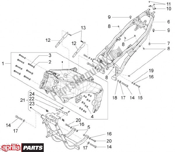 Alle onderdelen voor de Frame van de Aprilia RS4 50 CC 76 2011
