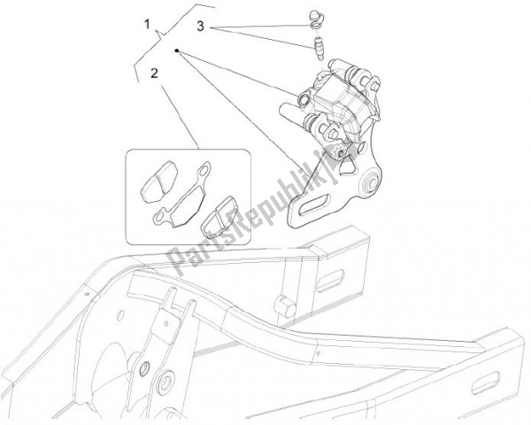 Todas as partes de Remsysteem Achteraan do Aprilia RS4 50 CC 76 2011