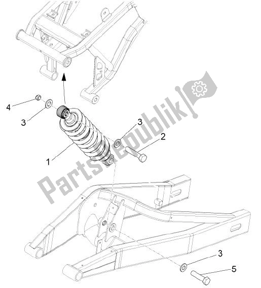 Alle onderdelen voor de Schokdemper Achteraan van de Aprilia RS4 50 CC 76 2011