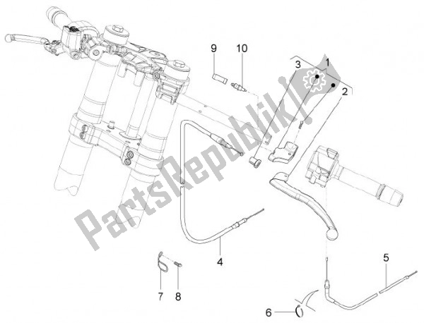 Alle onderdelen voor de Stuur Links van de Aprilia RS4 50 CC 76 2011
