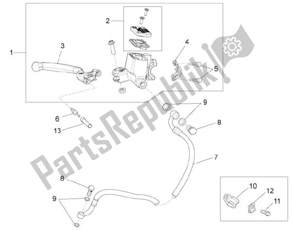 Toutes les pièces pour le Stuur Rechts du Aprilia RS4 50 CC 76 2011