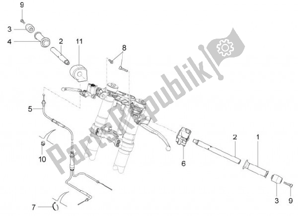 Tutte le parti per il Manubrio del Aprilia RS4 50 CC 76 2011