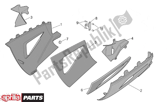 All parts for the Central Body Lower Fairings of the Aprilia RST Futura 393 1000 2001 - 2003