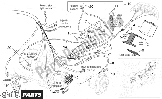 All parts for the Central Electrical System of the Aprilia RST Futura 393 1000 2001 - 2003