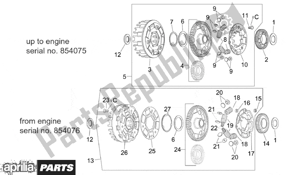 All parts for the Clutch Ii of the Aprilia RST Futura 393 1000 2001 - 2003