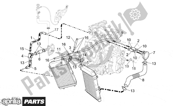 All parts for the Cooling System of the Aprilia RST Futura 393 1000 2001 - 2003