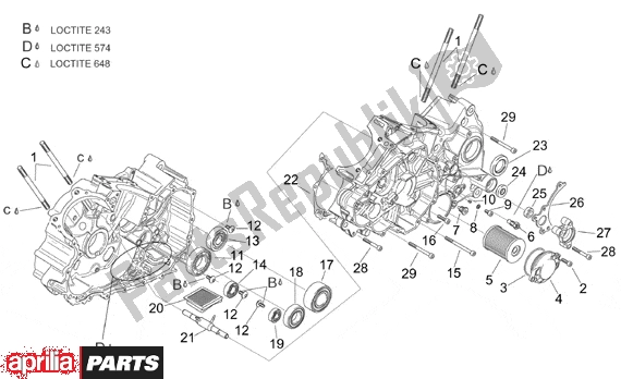 Alle onderdelen voor de Crankcases Ii van de Aprilia RST Futura 393 1000 2001 - 2003