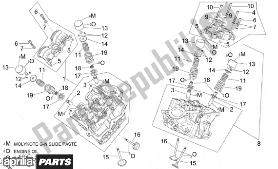 Wszystkie części do Cylinder Head And Valves Aprilia RST Futura 393 1000 2001 - 2003